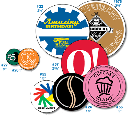 Round Corner Labels Sample Sizes and Shapes - Group One