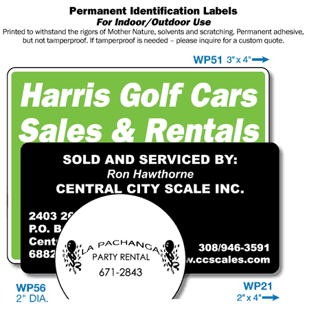 Durable Weatherproof Labels - Group Two