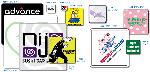 Round Corner Labels Sample Sizes and Shapes - Group One